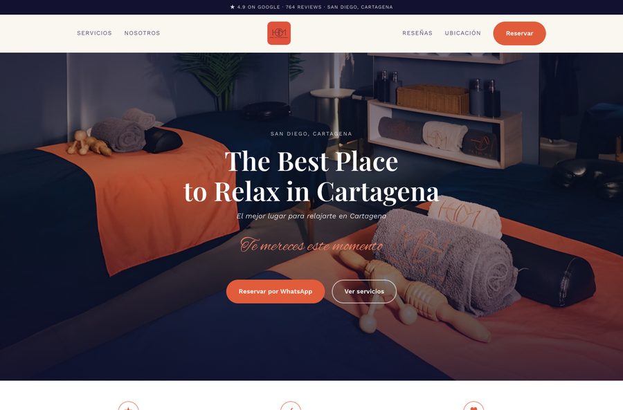 Sitio web de Hom Spa Cartagena